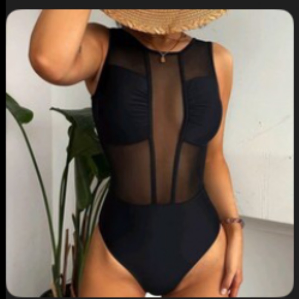 Elegant One piece Mesh Swimsuit
